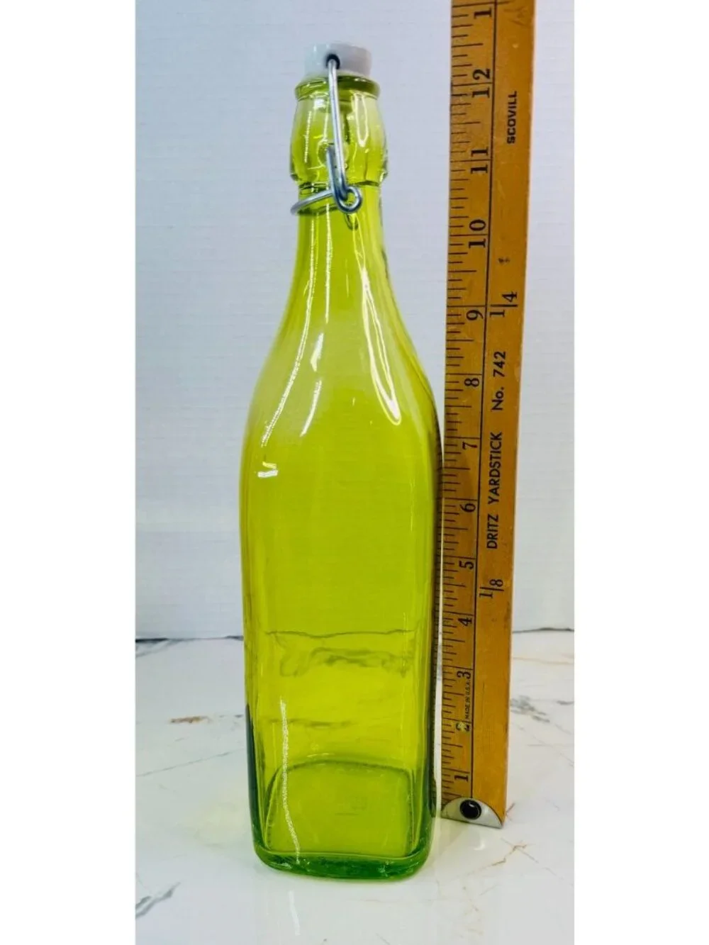 Beautiful Green Glass Bottle with Swing Top